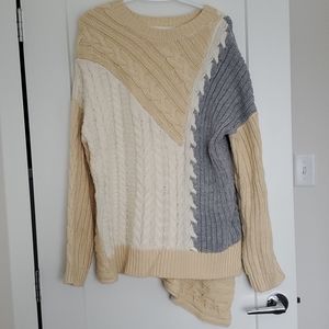 Oversize Patchwork Knit Sweater